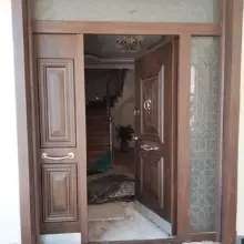 5 feet wide multi -locking door with side glass on one side and the other side full solid