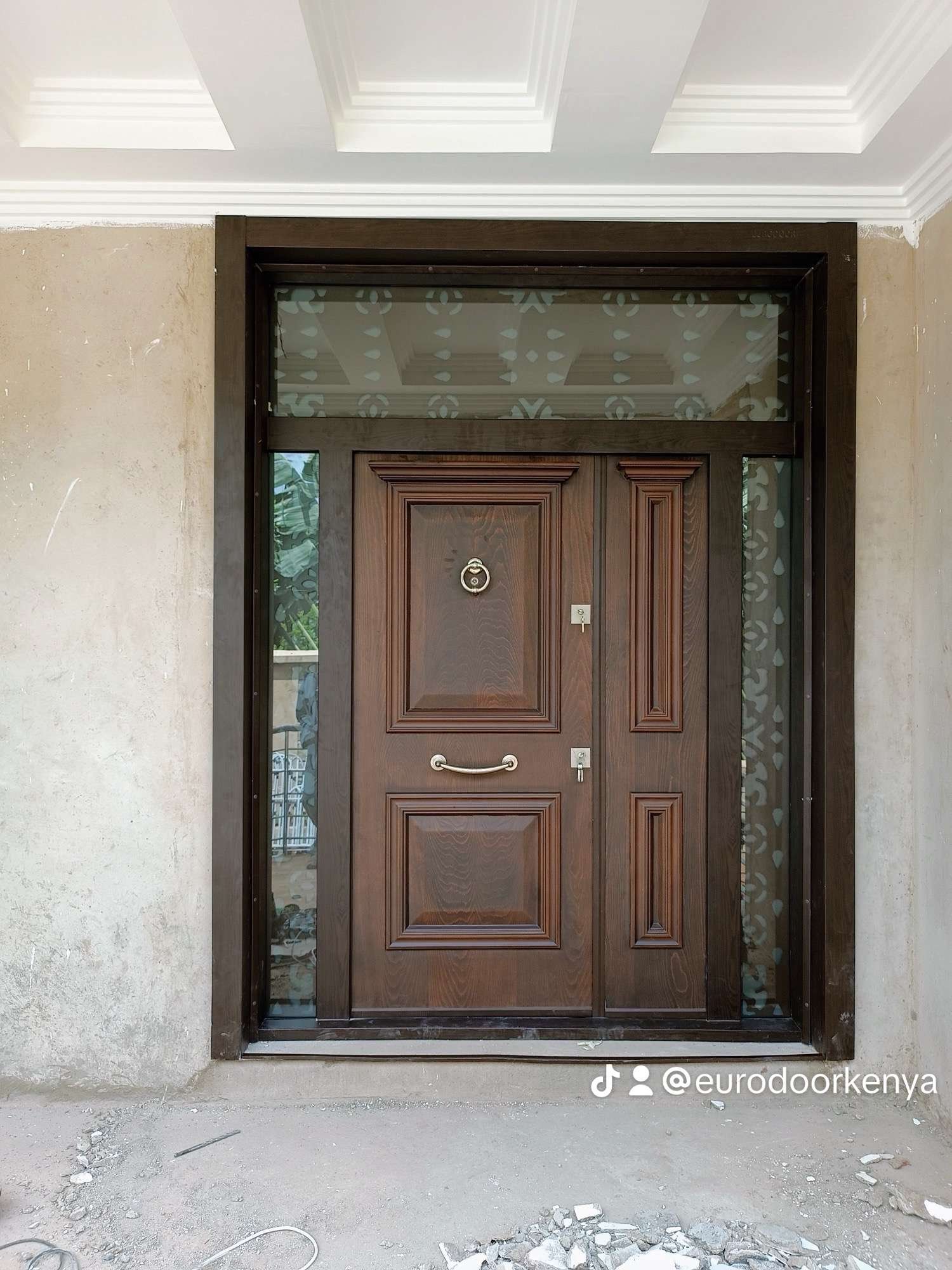 large brown double steel door in nairobi