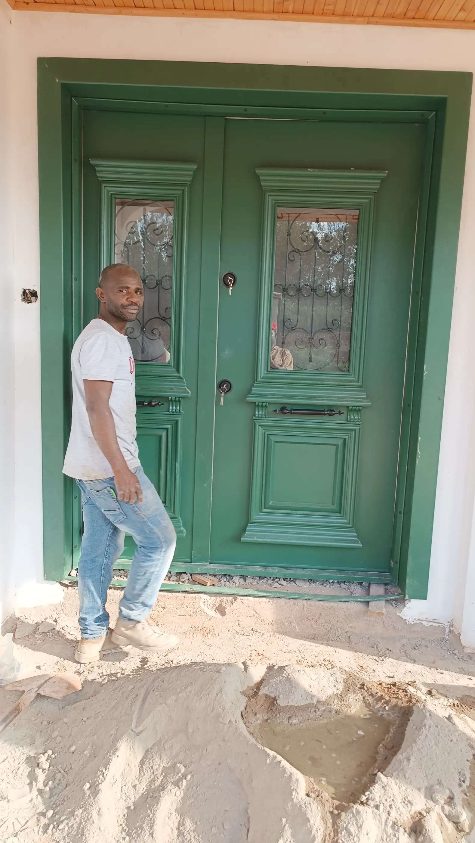 steel door with grill design