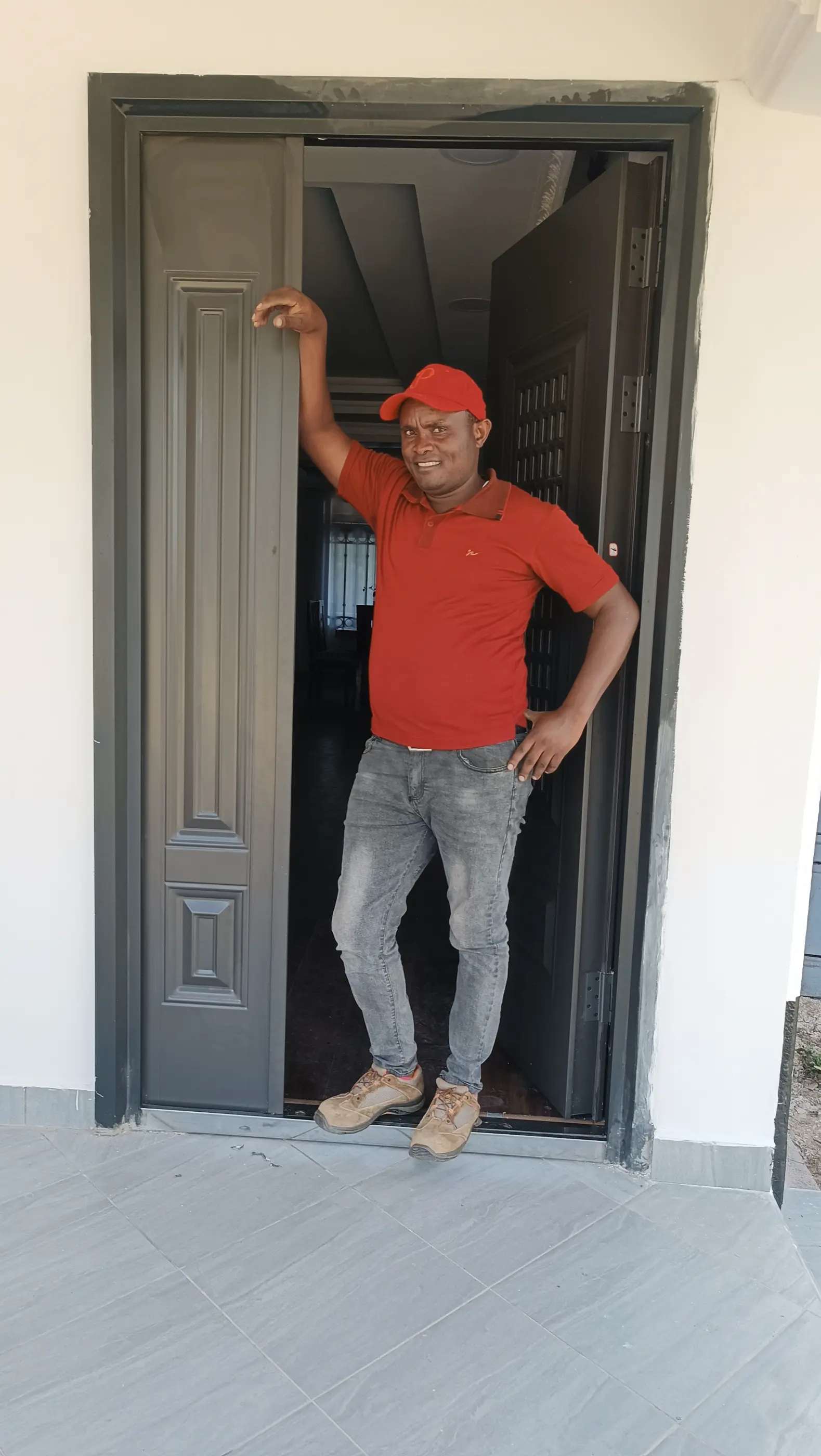 Double steel door installed in Homabay, Kenya