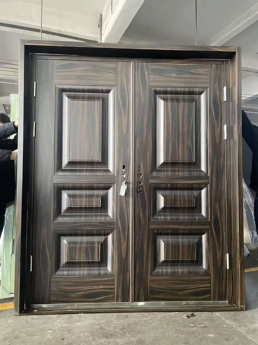 latest dark brown ebony steel door